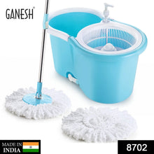 Plastic Spinner Bucket Mop 360 Degree Self Spin Wringing with 2 Absorbers for Home and Office Floor Cleaning Mops Set - Justgrabit Inc.