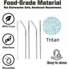 Set of 4 Stainless Steel Straws & Brush (2 Straight straws, 2 Bent straws, 1 Brush) - Justgrabit Inc.