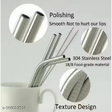 Set of 4 Stainless Steel Straws & Brush (2 Straight straws, 2 Bent straws, 1 Brush) - Justgrabit Inc.