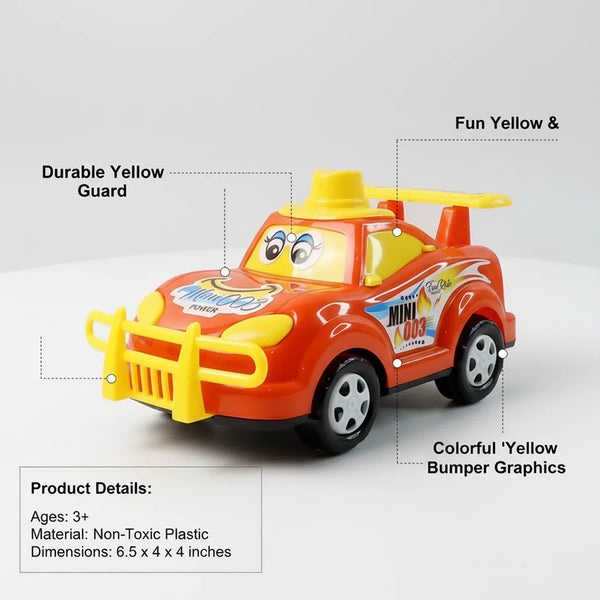 Funwoods Friction - Powered Cartoon Racing Car Toy - (1 Pc) - justgrabit.in | Just Grab It