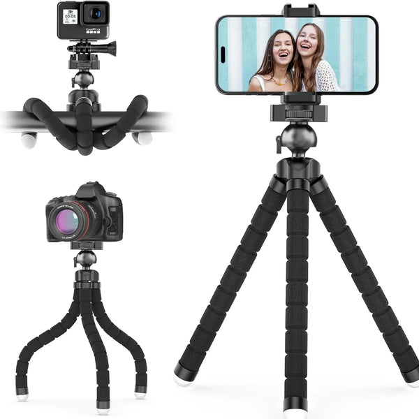 Flexible Mini Tripod Stand with Adjustable Mobile Holder - justgrabit.in | Just Grab It