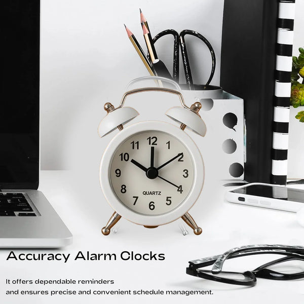 Small Twin - Bell Analog Alarm Clock - (1 Pc) - justgrabit.in | Just Grab It
