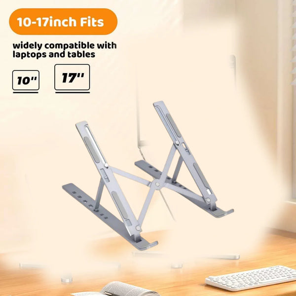 Metal Portable Laptop Stand, with 7 Adjustable Angles (1 Pc) - Justgrabit Inc.