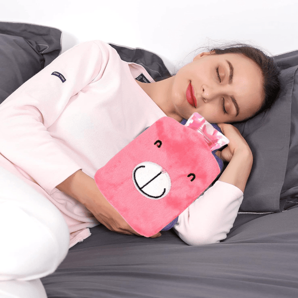 Pink Hot Water Bag with Cover Relief for Neck - justgrabit.in | Just Grab It