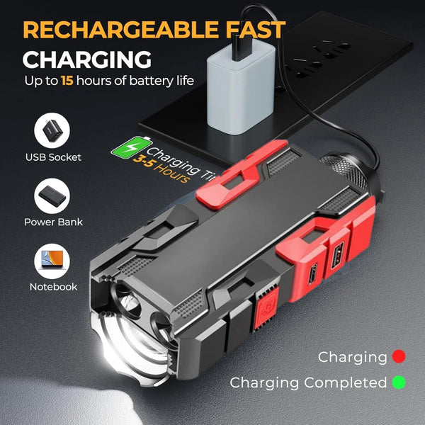 Rechargeable Mini LED Flashlight with Power Bank, 3 Modes (1 Pc) - Justgrabit Inc.