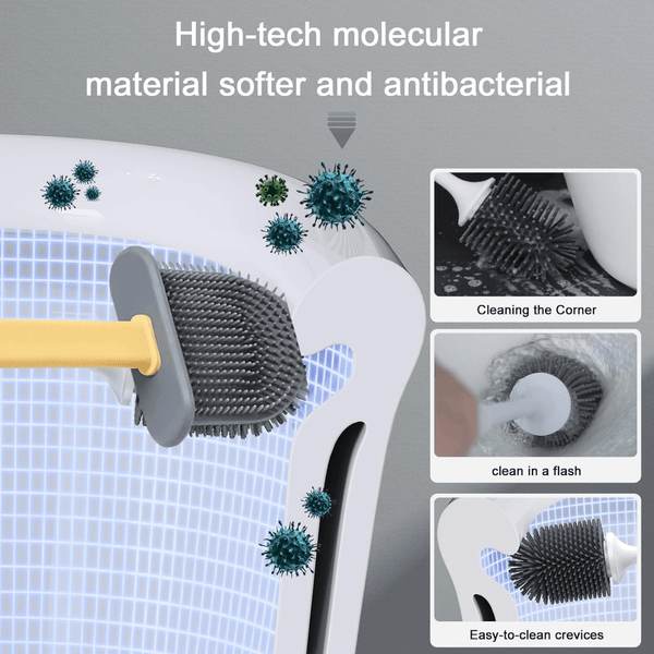 Silicone Toilet Brush with Holder (Without Box) - justgrabit.in | Just Grab It