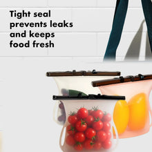 Eco - Friendly Food Storage: Reusable Silicone Bags (3 - Pack) - Leakproof & Safe - justgrabit.in | Just Grab It