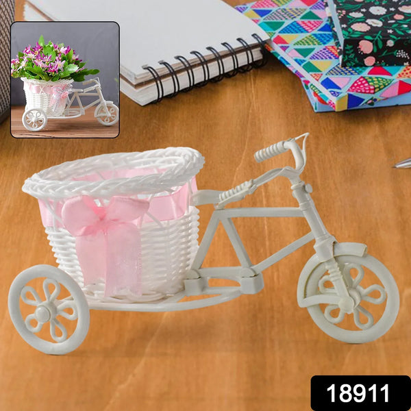 Plastic Cycle Flower Vases For Home Decor; Bicycle Flower Pot Stand (1 Pc) - Justgrabit Inc.