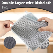 Double - Sided Microfiber Cloth & Stainless Steel Scrubber – Non - Scratch Wire (1 Pc, 20x20 cm) - Justgrabit Inc.