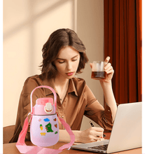 Stainless Steel Vacuum Insulated Water Bottle with Handle & Sticker (700 ML) - justgrabit.in | Just Grab It