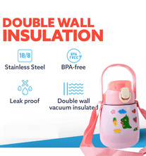 Stainless Steel Vacuum Insulated Water Bottle with Handle & Sticker (700 ML) - justgrabit.in | Just Grab It