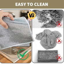 Double - Sided Microfiber Cloth & Stainless Steel Scrubber – Non - Scratch Wire (1 Pc, 20x20 cm) - Justgrabit Inc.