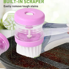 Plastic Wash Basin Brush Cleaner with Liquid Soap Dispenser (Multicolour) - Justgrabit Inc.