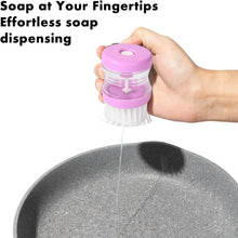 Plastic Wash Basin Brush Cleaner with Liquid Soap Dispenser (Multicolour) - Justgrabit Inc.