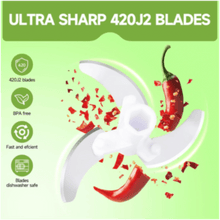 Manual Stainless Steel Vegetable Chopper – Compact, Extra Sharp with 5 Blades - Justgrabit Inc.