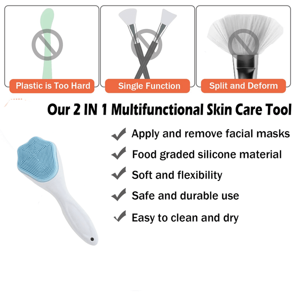 Silicone Face Scrubber Exfoliating Brush, Manual Handheld Facial Cleansing (1 Pc) - justgrabit.in | Just Grab It