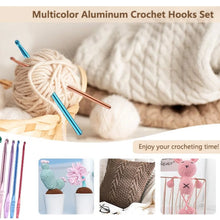 Aluminium Multicolor Knitting Needles, Crochet Kit (12 Pcs Set) - justgrabit.in | Just Grab It