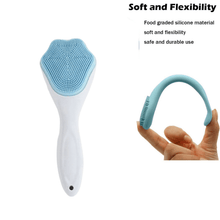 Silicone Face Scrubber Exfoliating Brush, Manual Handheld Facial Cleansing (1 Pc) - justgrabit.in | Just Grab It
