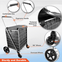 Foldable Shopping Trolley with Wheels ( MOQ : - 2 Pc) - justgrabit.in | Just Grab It