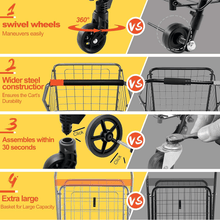 Foldable Shopping Trolley with Wheels ( MOQ : - 2 Pc) - justgrabit.in | Just Grab It