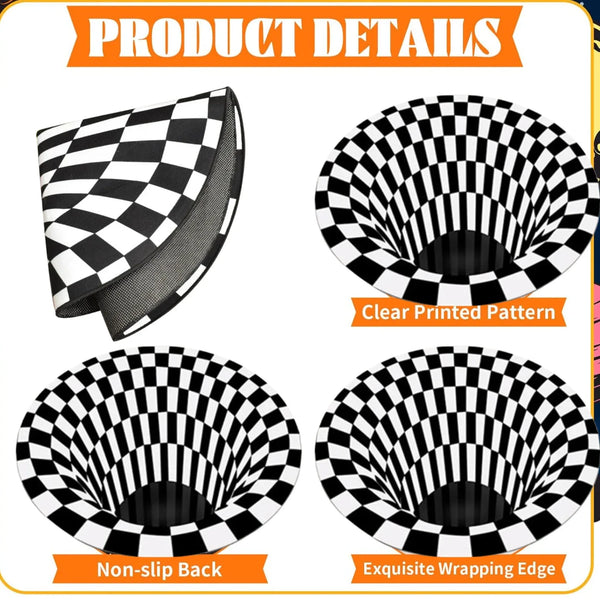 3D Space Round Carpet, Floor Mat Non - Woven Doormat (1 Pc / 78 Cm) - justgrabit.in | Just Grab It