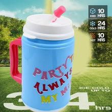 Insulated Mug with Lid Handle Flexible Straw with Cap (709 ML) - Justgrabit Inc.