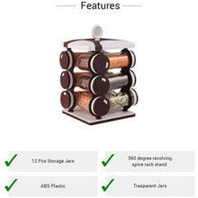 Spice jar Set - Food Grade Plastic 12pcs Spice jar (Brown Box) - Justgrabit Inc.