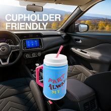 Insulated Mug with Lid Handle Flexible Straw with Cap (709 ML) - Justgrabit Inc.