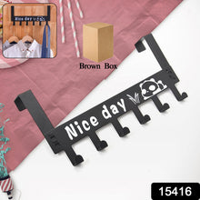 Heavy - Duty Carbon Steel Door Hook Hanger Rack (1 pc / 6 Hook / Black) - justgrabit.in | Just Grab It