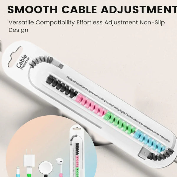 Spiral Charger Spring Cable Protector Data Cable Saver (Pack of 4) - Justgrabit Inc.