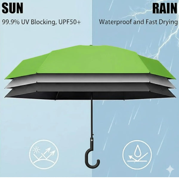 Foldable UV & Rain Umbrella with C - Shaped Handle – Kids (1 Pc / Mix Color) - justgrabit.in | Just Grab It