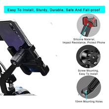 Mobile Phone Holder View Mirror Mount Solid Metal Cradle for Bike and Phones - justgrabit.in | Just Grab It