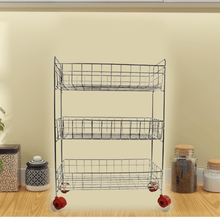 3 - Tier Stainless Steel Kitchen Trolley - justgrabit.in | Just Grab It