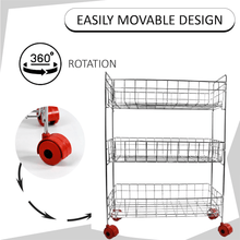 3 - Tier Stainless Steel Kitchen Trolley - justgrabit.in | Just Grab It