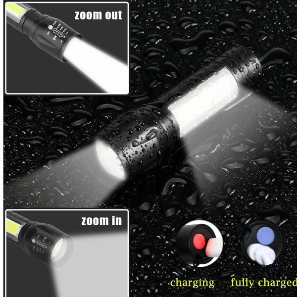 Mini Search Rechargeable LED Long Range Flashlight Emergency Light Torch - justgrabit.in | Just Grab It