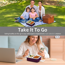 Leak - Proof Airtight Lunch Box with Spoon, 2 Compartments - justgrabit.in | Just Grab It