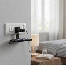 Multi - Purpose Wall Holder Stand for Charging Mobile (Black) - justgrabit.in | Just Grab It