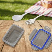 Multipurpose Air Tight 4 Side Lock Food Grade Lunch Box With Small Square Container - justgrabit.in | Just Grab It