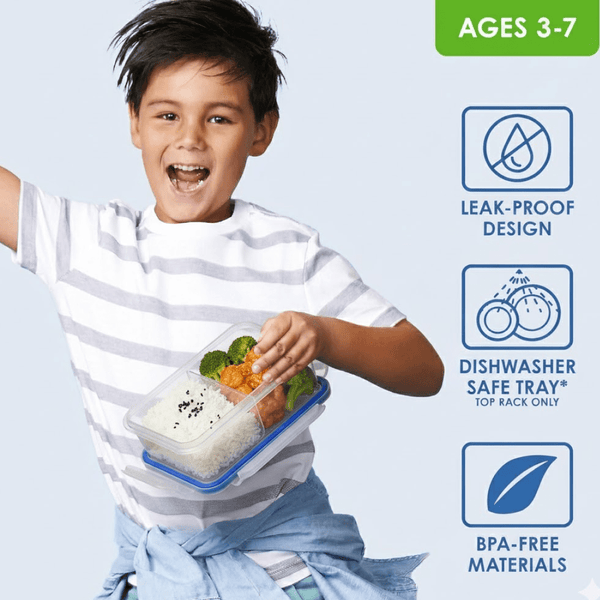 Multipurpose Air Tight 4 Side Lock Food Grade Lunch Box With Small Square Container - justgrabit.in | Just Grab It