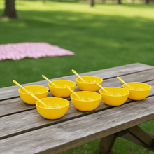 Plastic Soup Bowl & Spoon Set for Kitchen (6 - Pcs) - justgrabit.in | Just Grab It
