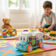Transparent Musical Mini School Bus Toy for Kids - justgrabit.in | Just Grab It