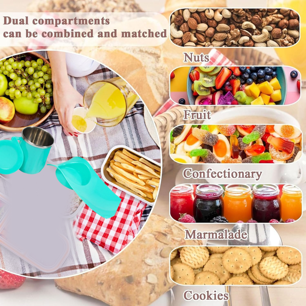 Snack Tray with 350ml Steel Cup for Kids & Home Use - justgrabit.in | Just Grab It