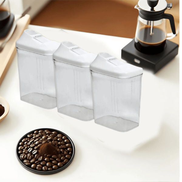 Kitchen Storage Jars & Container Set 3pc , Transparent Jar Set For home & Kitchen Use - justgrabit.in | Just Grab It