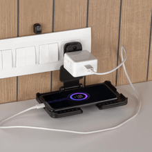 Multi - Purpose Wall Holder Stand for Charging Mobile (Black) - justgrabit.in | Just Grab It