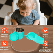 Snack Tray with 350ml Steel Cup for Kids & Home Use - justgrabit.in | Just Grab It