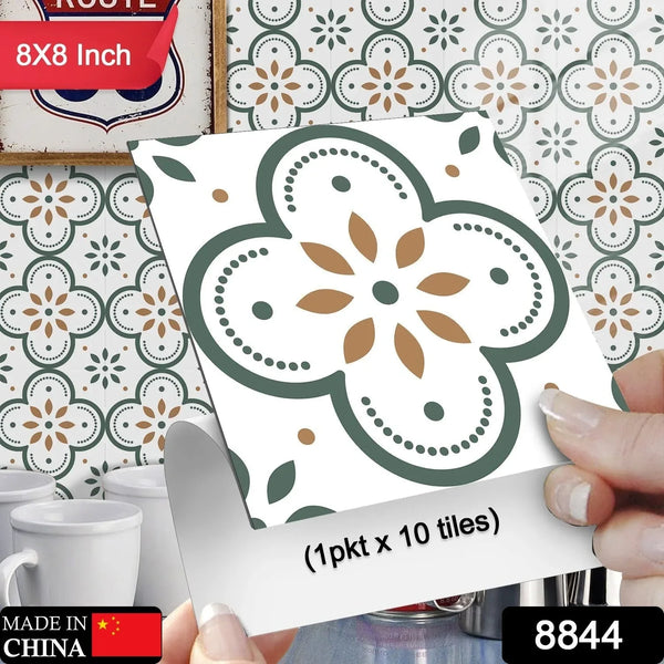 Peel and Stick Floor Tiles Kitchen / Bathroom Backsplash Sticker Detachable Waterproof DIY Tile Stickers for Wall Decoration Tiles Home Decoration (8x8 Inch / 10 Pcs Set) - Justgrabit Inc.