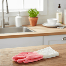 Medium Reusable Long - Cuff Household Cleaning Gloves - (1 Pair) - justgrabit.in | Just Grab It