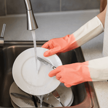 Medium Reusable Long - Cuff Household Cleaning Gloves - (1 Pair) - justgrabit.in | Just Grab It