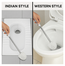 Toilet Plastic Brush with Holder Stand Western and Indian Toilet Bathroom Cleaning - justgrabit.in | Just Grab It