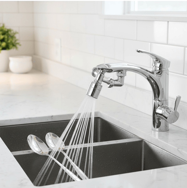 Rotating Splash Filter Faucet Sprayer Head Double O - ring Design For Bathroom Kitchen - justgrabit.in | Just Grab It
